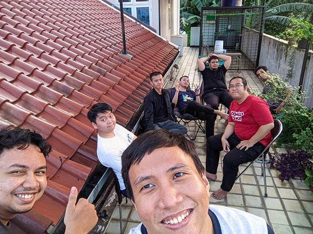 My friends and I chilling on the rooftop as we waited for iftar